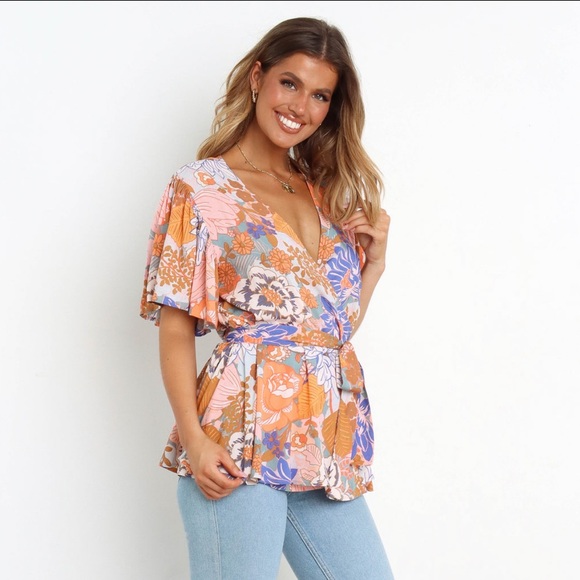 Petal & Pup Tops Petal Pup Top Floral Wrap Top Poshmark